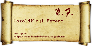 Mozolányi Ferenc névjegykártya